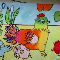 鸡妈妈和小鸡2017新年绘画作品赏析