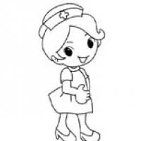 【护士简笔画】漂亮的卡通护士简笔画图片