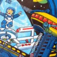 一等奖儿童科幻画《未来的儿童太空站》
