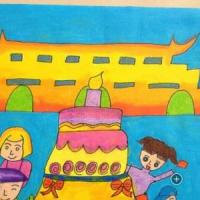 十一国庆节儿童画-祝妈妈生日快乐