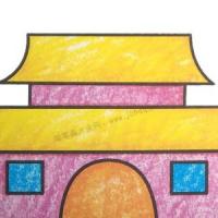 幼儿学画古建筑