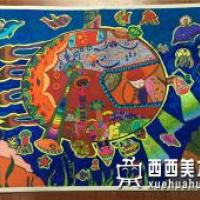 优秀小学生获奖科幻画《海底音乐转换器》欣赏