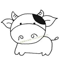 一组简单又可爱的奶牛简笔画