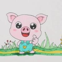 Q版小猪简笔画步骤教程