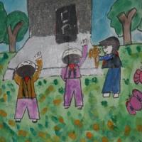 清明节扫墓儿童画-清明祭英烈
