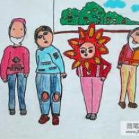 国庆节主题儿童画-国庆大团圆