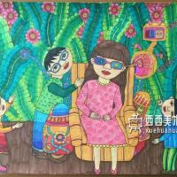 一等奖小学生获奖科幻画《植物眼药》赏析