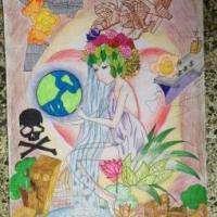 抗战7o周年儿童画-和平女神