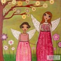 天使妈妈和小天使三八妇女节画画图片分享