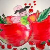 儿童画 苹果苹果我爱你