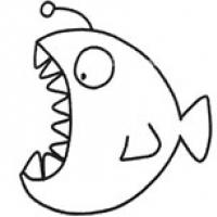 儿童学画灯笼鱼简笔画步骤图解 灯笼鱼怎么画
