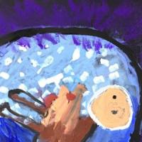 水粉画“胚胎” 母亲节儿童画作品