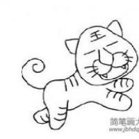跟老虎照相简笔画
