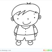 小屁孩男孩子简笔画图片