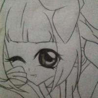 儿童漫画 眨眼睛的小女孩