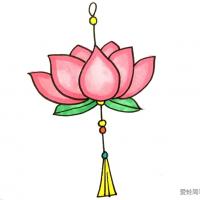 元宵节荷花灯简笔画,古风荷花灯简笔画教程