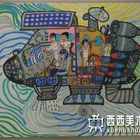 三等奖小学生获奖科幻画《驾驭台风的“中国龙”》欣赏