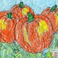 南瓜成熟了秋天蔬菜绘画图片欣赏