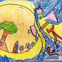月宫里的嫦娥,庆祝中秋节儿童画图片