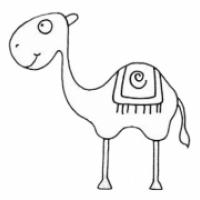 简单的骆驼动物简笔画