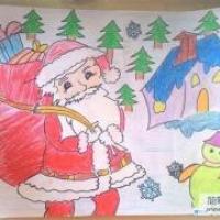 圣诞节节日儿童画图片：和蔼的圣诞老人