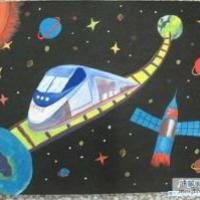 优秀的幼儿科幻画：太空列车