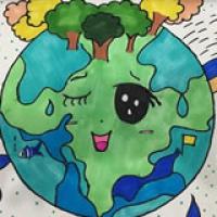 世界地球日清洁地球儿童画图片