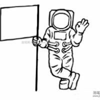 遨游太空的宇航员简笔画