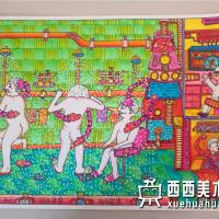 一等奖小学生获奖科幻画《老年浴室里的爱心电子手》赏析