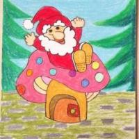 圣诞老人儿童画彩色铅笔画图片大全