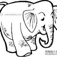 悠闲的大象简笔画图片