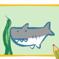 Q版鲨鱼简笔画,鲨鱼儿童画画法
