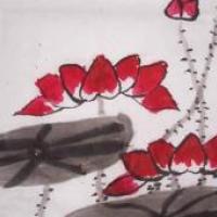 儿童画荷花,中国画植物