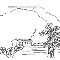 六张漂亮的村庄风景简笔画