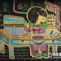 二等奖小学生获奖科幻画《智能学习桌》欣赏