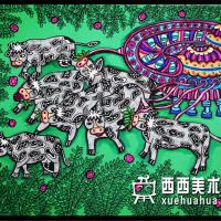 三等奖小学生获奖科幻画《食无忧——生态奶制品加工厂》欣赏