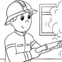 【消防员简笔画】卡通消防员救火图片简笔画