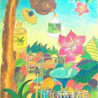 二等奖小学生获奖科幻画《天然的畅想》