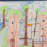 优秀小学生获奖科幻画《樹屋》欣赏