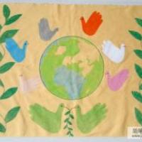 战争和平主题儿童画-绿色和平