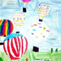 漫天飞舞的热气球关于热气球的儿童画图片展示
