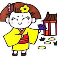 穿和服的日本小女孩简笔画步骤图文教程