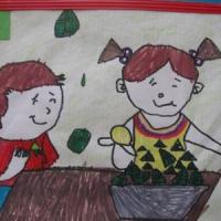 关于端午节的儿童画-端午节吃粽子