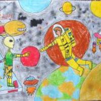 关于梦想的小学生优秀科幻画《梦想的深度》