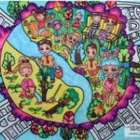 真心呵护我们的地球关于植树节的图画