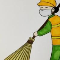 环卫工人简笔画,环卫工人儿童画法步骤