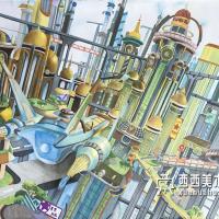 中学生科幻画《未来-机械之城》赏析