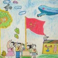 致敬祖国，国庆节儿童画作品