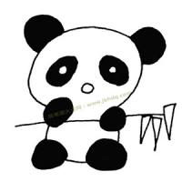 呆呆的大熊猫简笔画图片
