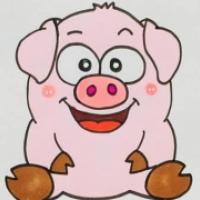 粉红小猪简笔画画法步骤